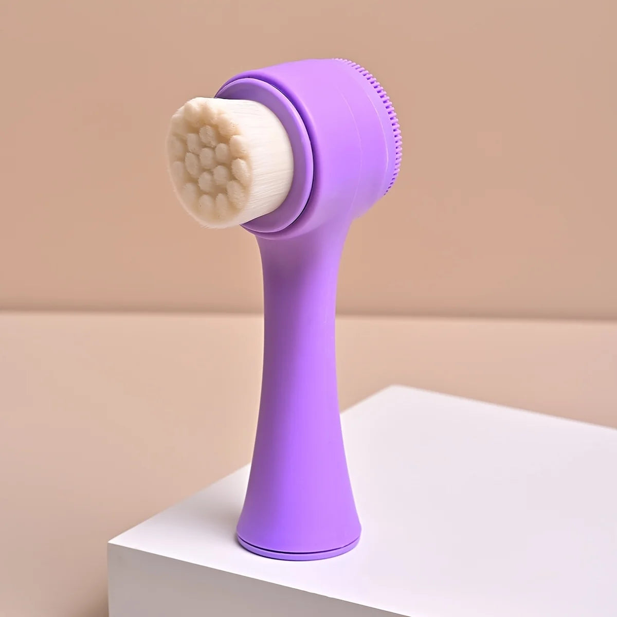 Dual-Sided & Soft Bristle Facial Cleansing Brush - Deep Pore Exfoliating Face Scrubber for Skincare, Face Wash, Double Side