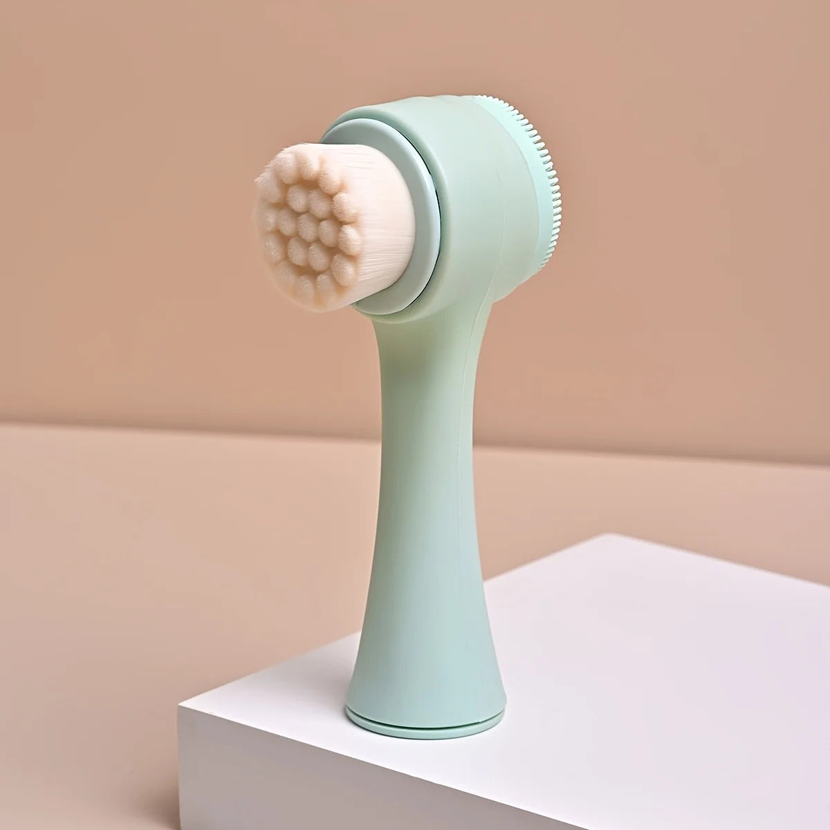 Dual-Sided & Soft Bristle Facial Cleansing Brush - Deep Pore Exfoliating Face Scrubber for Skincare, Face Wash, Double Side